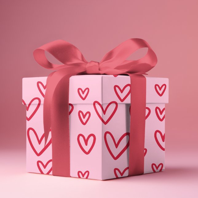 Papier Cadeau Saint Valentin Cadeaux Amour Coeurs rouges (Créateur téléchargé)
