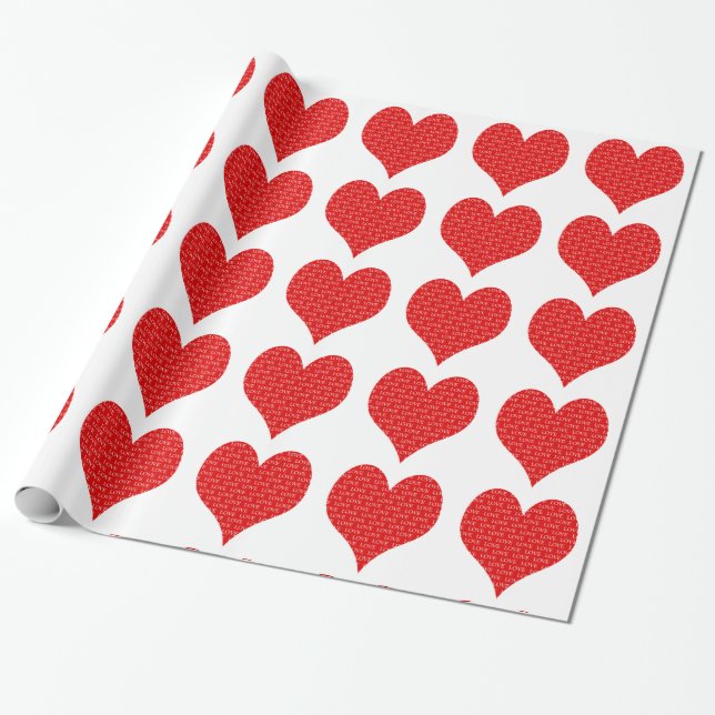 Papier Cadeau Saint Valentin Coeur (Déroulé)