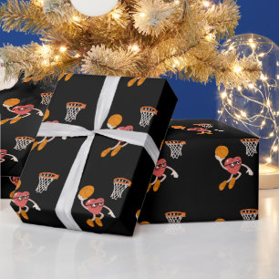 Papier Cadeau Saint Valentin Coeur Dunking mignonne Basketball