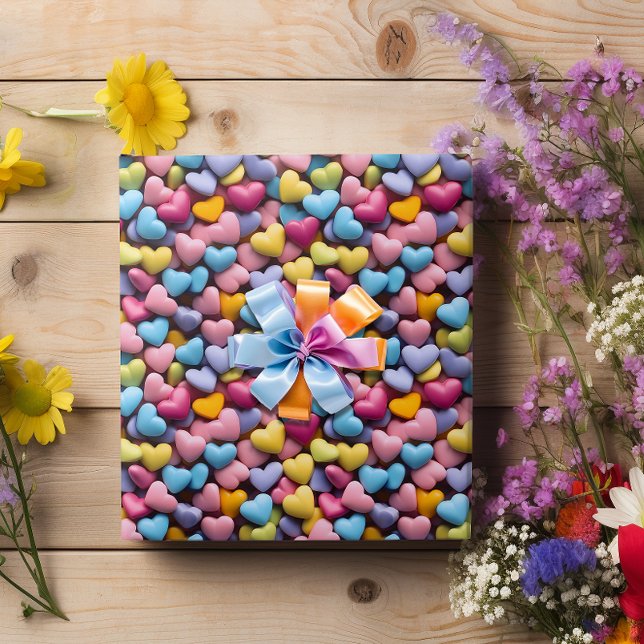 Papier Cadeau Saint Valentin Coeurs bonbons (Créateur téléchargé)