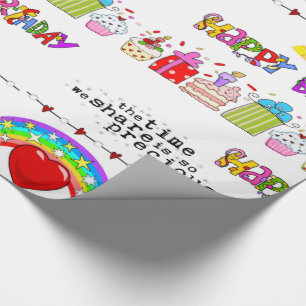 Papier Cadeau Saint Valentin Envelopper le papier Joyeux anniver