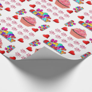 Papier Cadeau Saint Valentin Envelopper le papier Joyeux anniver