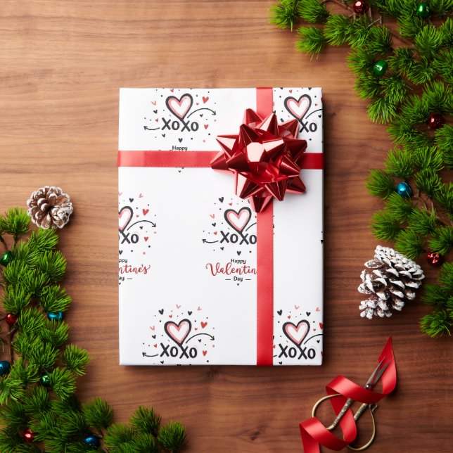 Papier Cadeau Saint Valentin fête de l'amour (Cadeau de vacances)