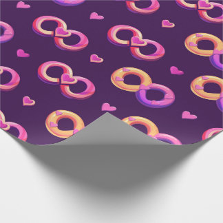 Papier Cadeau Saint Valentin Motif du coeur sans couture avec un