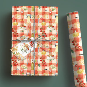 Papier Cadeau Sainte Pâtes Party Carreaux italiens