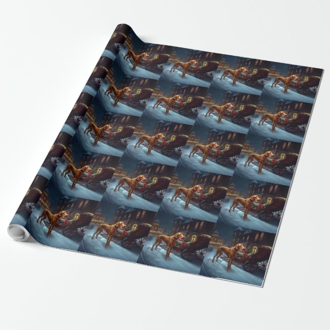 Papier Cadeau Saison de Noël de Vizsla (Déroulé)