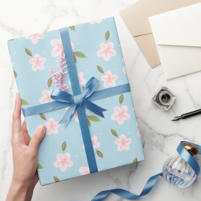 Papier Cadeau Sakura Cerry Blossom Japonais esthétique Florale (Cadeaux)