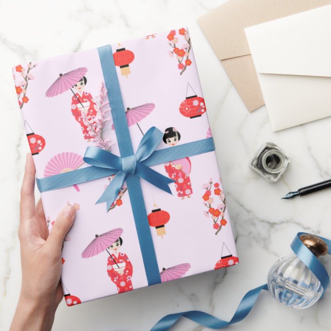 Papier Cadeau Sakura Cerry Blossom Japonaise Fête d'Anniversaire (Cadeaux)