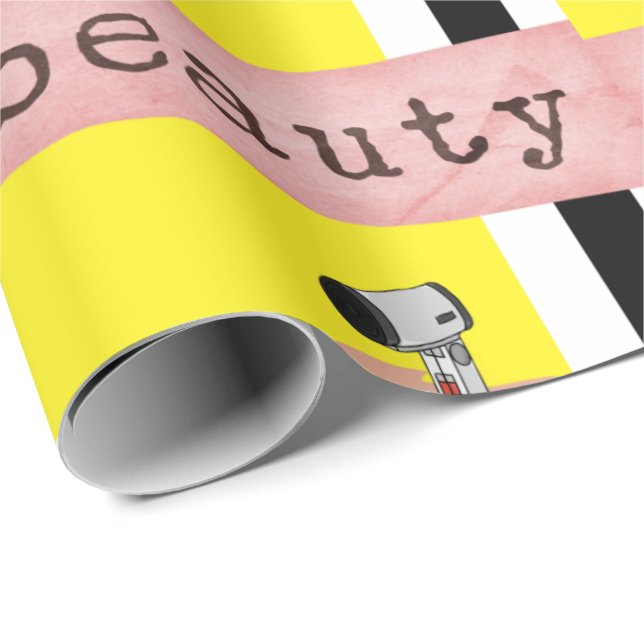 Papier Cadeau Salon de Beauté, Papier de barbier (Coin rond)