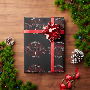 Papier Cadeau Salon de tatouage de style traditionnel ADD NOM