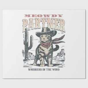 Papier Cadeau Salut associé Cowboy Chat 
