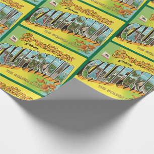 Papier Cadeau Salutations de voyage vintage californien