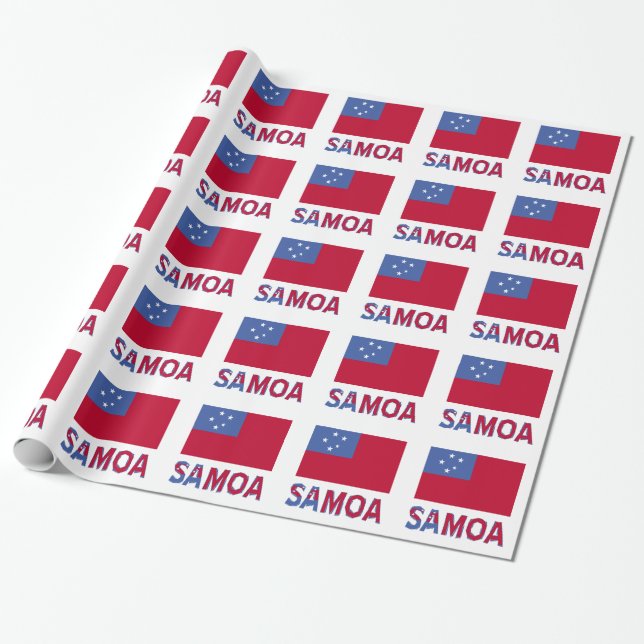 Papier Cadeau Samoa et Drapeau samoan (Déroulé)