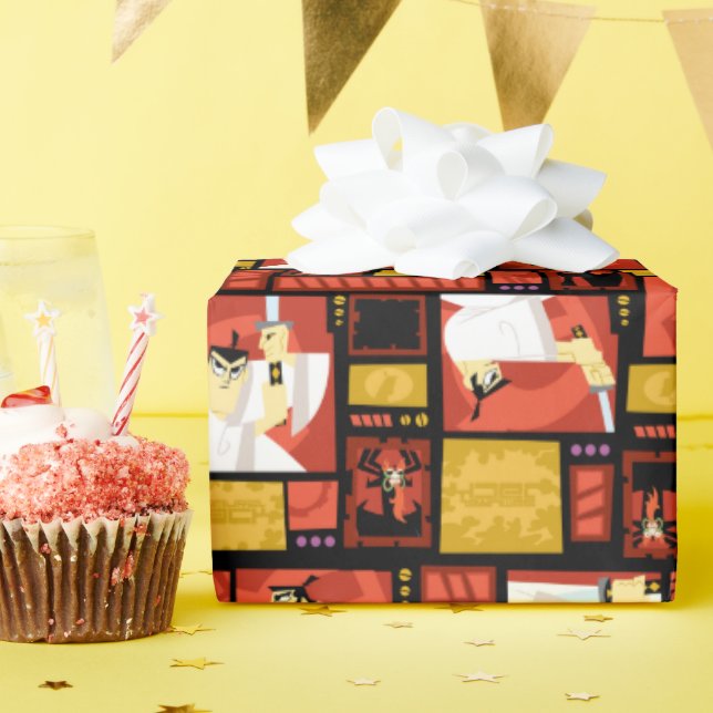 Papier Cadeau Samurai Jack & Aku - Motif du panneau d'art de car (Fête d'anniversaire)