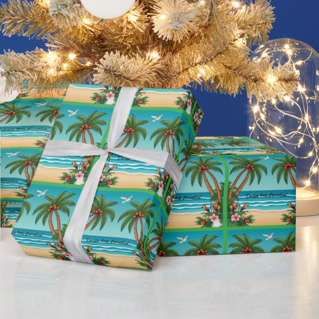Papier Cadeau "Sandy Shores Escape" (Vacances)