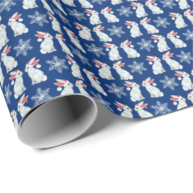 Papier Cadeau Santa Bunnies Wrapping Paper (Coin rond)