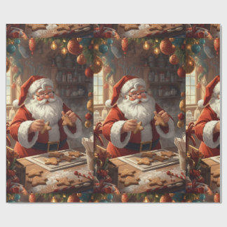 Papier Cadeau Santa Christmas Decoupage Vintage Victorian Wrappi
