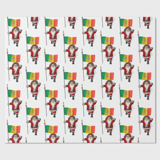 Papier Cadeau Santa Claus Avec Drapeau De Los Angeles (Plat)