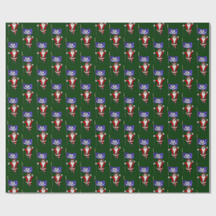 Papier Cadeau Santa Claus Avec Drapeau Louisiane