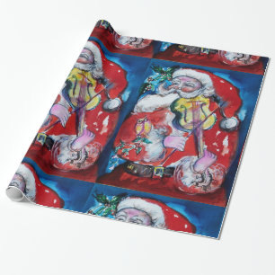 PAPIER CADEAU SANTA CLAUS AVEC VIOLIN