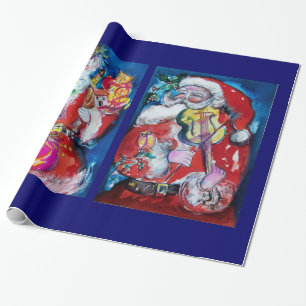PAPIER CADEAU SANTA CLAUS AVEC VIOLIN/NOËL ARBRE ET BALONS