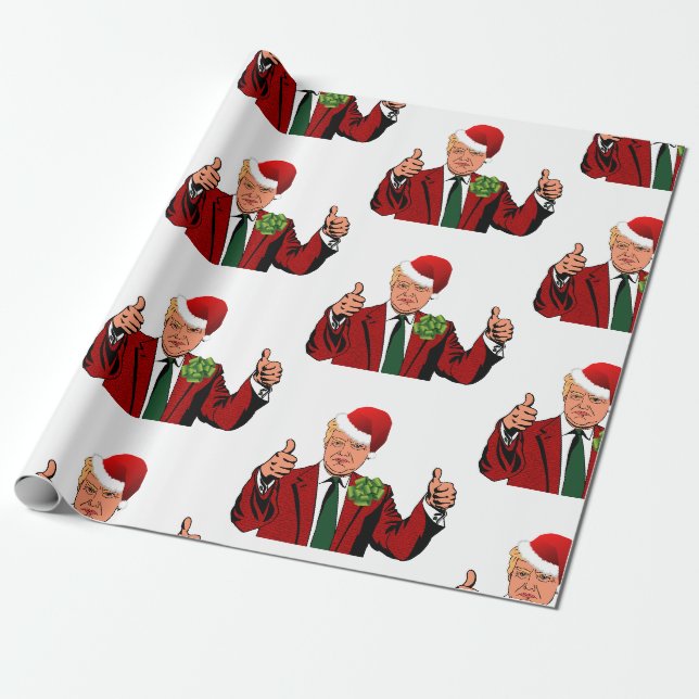 Papier Cadeau santa claus donald trump papier d'emballage de noë (Déroulé)