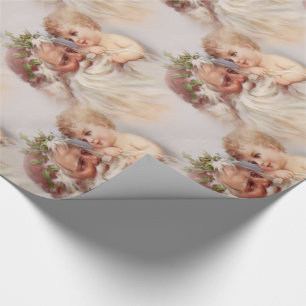 Papier Cadeau Santa Claus et Cherub victorien