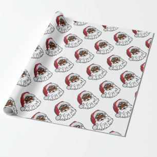 Papier Cadeau santa claus noir