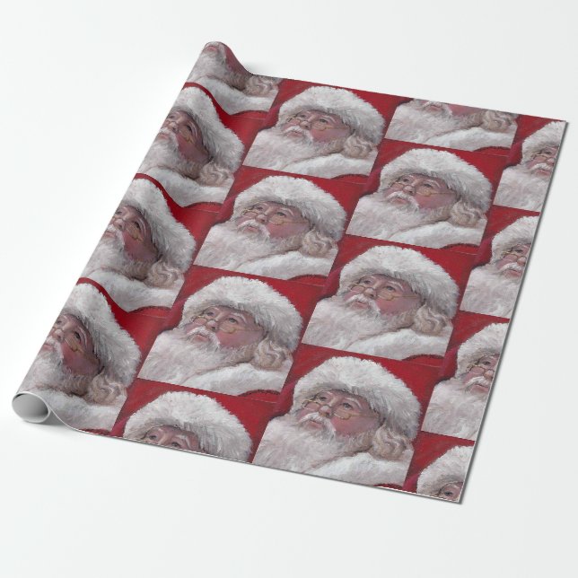 Papier Cadeau Santa Clause Papier d'enveloppement de cadeaux fac (Déroulé)
