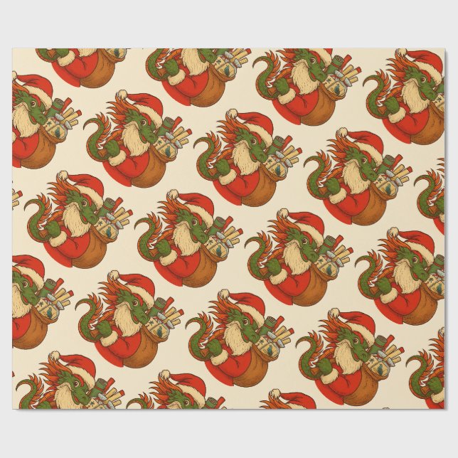 Papier Cadeau Santa Mahj Holiday Gift Wrapping (Plat)