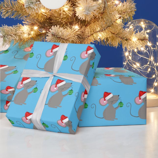 Papier Cadeau Santa Mouse (Vacances)