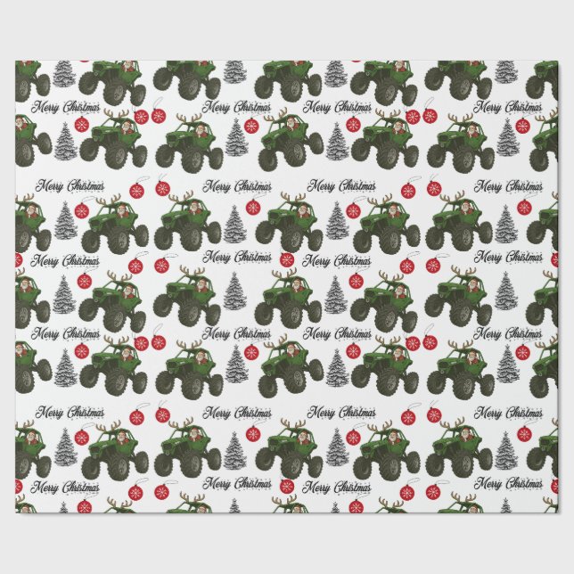 Papier Cadeau Santa Off Road Wrapping Paper (Couture)