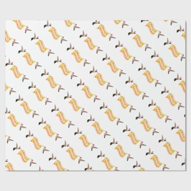 Papier Cadeau Santas des colibris (Plat)