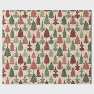 Papier Cadeau Sapin de Noël rustique