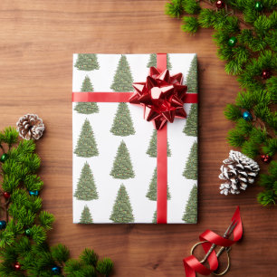 Papier Cadeau Sapin de Noël vert