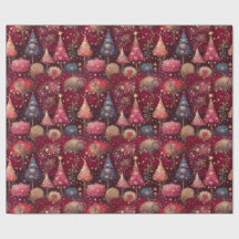 Sapins de Noël en rose et en or