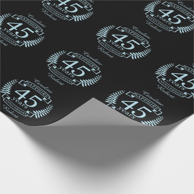 Papier Cadeau Sapphire 45e anniversaire mariage traditionnel (Coin)