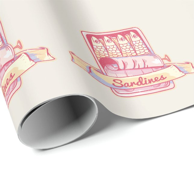 Papier Cadeau Sardines dans une boîte (Coin rond)