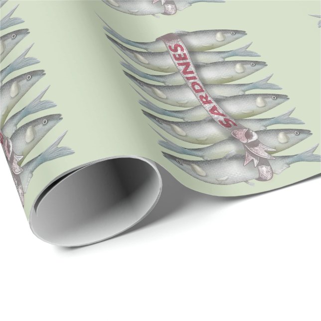 Papier Cadeau Sardines fraîches (Coin rond)