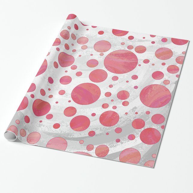 Papier Cadeau Saumon Pois (Déroulé)