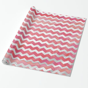 Papier Cadeau Saumon Swirl Chevron Motif