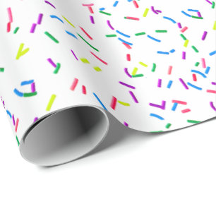 Papier Cadeau Saupoudrer De Bonbons Sur Du Papier À Emballage Bl