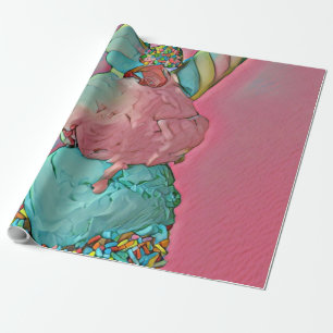 Papier Cadeau Saupoudrer de cônes de crème glacée