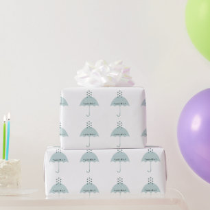 Papier Cadeau Saupoudrer Love Douche Partie Poudre Bleu