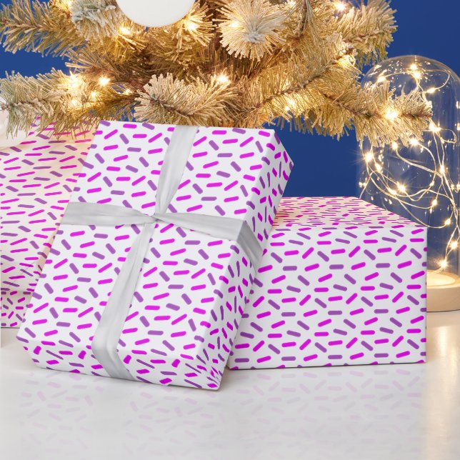 Papier Cadeau Saupoudrer rose et violet Motif Personnalisé (Vacances)