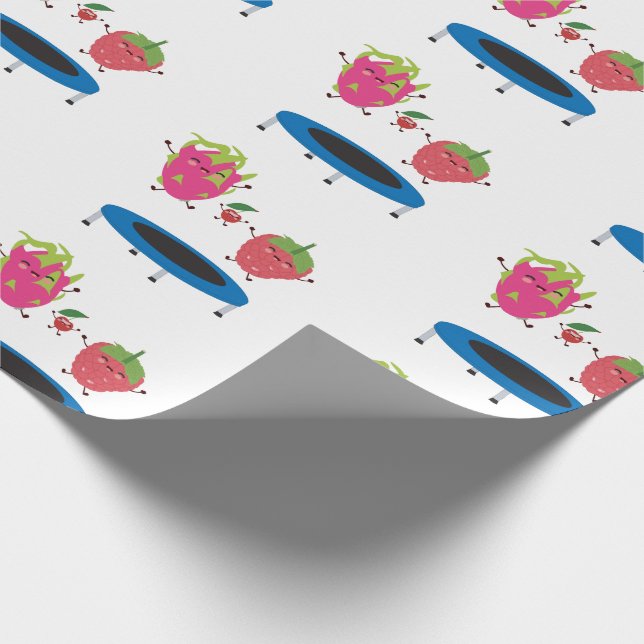 Papier Cadeau Sauts De Fruits Sur Trampoline (Coin)