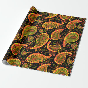 Papier Cadeau Sauvage Crazely Paisley Bright Coloré