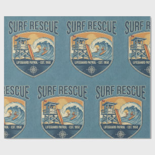 Papier Cadeau Sauvetage de Surf Patrouille de Maîtres-Nageurs Ét