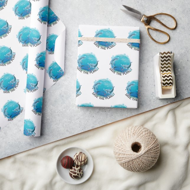 Papier Cadeau Sauvez Les Dauphins De La Planète (Artisanat)