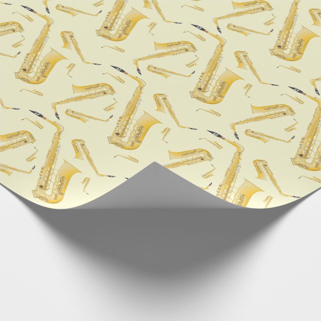 Papier Cadeau Saxophone Musician Band Teacher Wrapping Paper (Coin)